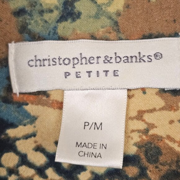 Womens Western Rustic Abstract Modern Chic Boutique Autumn Earthy Shirt Petite M - Picture 5 of 14